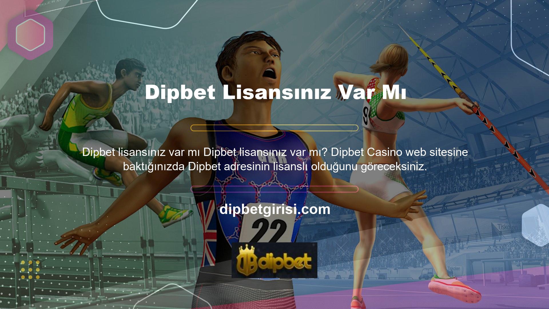 Dipbet Casino Web Sitesi Lisansı, casino tutkunlarının sitede oyun oynamasına olanak sağlar